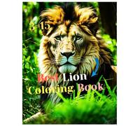 Wild lion coloring book realistic & cartoon lions for kids