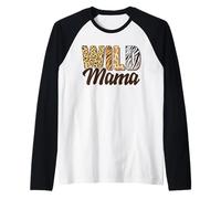 Wild Mama Leopard Mamma Grande Mamma Perfetto Festa della Mamma Maglia con Maniche Raglan
