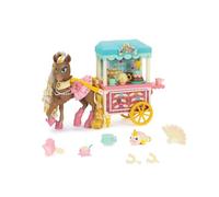 Wild Manes Cavallo con carretto Cherie's elegant Tea and Treats articolato con Criniera Pettinabile e Accessori Inclusi - Carretto con macarons e set da tè - Perfetto per Bambini dai 3 Anni in su