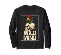 Wild Mind Vintage Grunge Skull Farfalle Goth Estetica Maglia a Manica