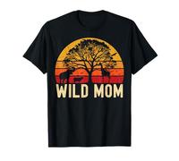 Wild Mom Zoo Born Wild Birthday Safari Jungle Wild Mother Maglietta