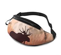 Wild Moose Paesaggio Tasca a Tracolla Regolabile Borsa a Tracolla Borsa sul Petto per Viaggiare Escursionismo Ciclismo Corsa