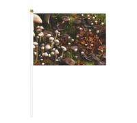 Wild Mushroom - Bandiere palmari su bastone, piccole bandiere per sfilate, feste, bar, compleanni, confezione da 6 e 10 pezzi