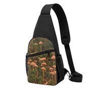 Wild Mushroom Casual Una Spalla Cross Body Borsa Petto Portafoglio Borsa Telefono Uomo Cross Body Bag Viaggio Walking Marsupio, Nero , Taglia unica