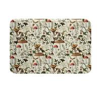 Wild Mushroom Microfiber Autumn Fallen Palm Leaves Zerbinotto Polvere Zerbino Ingresso Interno Anti-Sporco Tappeto Porta Per Interno Corridoio Ufficio 60X40Cm