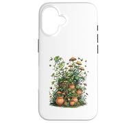 Wild Nature Garden with Mushrooms and Cracked Pots Custodia per iPhone 16