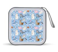 Wild North Pole Animals Funny CD Case Holder Organizer 40 Capacità DVD Collection Storage Bag Portafoglio per Auto Casa Viaggio