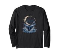 Wild & Ocean Free Whale Moon Coastal Nautical Maglia a Manica