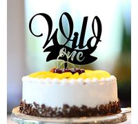Wild One, topper per torta per battesimo, primo compleanno, in acrilico, nero, per rivelare il genere, bomboniere, regali per baby shower, per nascita, nome personalizzato, qualsiasi numero di età