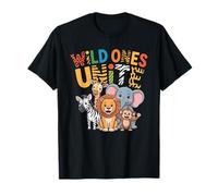 Wild Ones Unite Cute Safari Animali Giungla Bambini Maglietta
