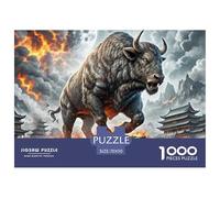 Wild Ox Ramming Rocks 1000 Pezzi Puzzle Difficile Regalo Per Gli Amanti Dei Animal Per Adulti A Partire Dai 14 Anni Confezione Di Alta Qualità Sfide Extra Divertenti Intrattenimento Creativo 70x50cm/1