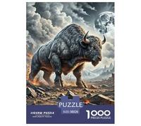 Wild Ox Ramming Rocks 1000 Pezzi Puzzle Difficile Regalo Per Gli Amanti Dei Animal Per Adulti E Bambini Dai 12 Anni Confezione Di Alta Qualità Sfide Extra Divertenti Intrattenimento Creativo 38x26cm/1