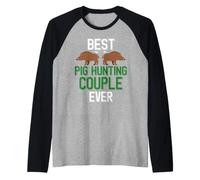 Wild Pig Hunter La Migliore Coppia di Caccia al Maiale di Sempre Maglia con Maniche Raglan