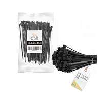 Wild Polar Forti fascette autobloccanti nere - Confezione da 100 fascette in nylon piccole per la gestione dei cavi, fascette in plastica resistente per casa, ufficio e esterno, 100 mm x 2,5 mm
