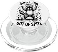 Wild Raccoon Rock n Roll mano segno animale grafico PopSockets PopGrip per MagSafe