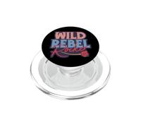 Wild Rebel Rocker Rose Vintage Tattoo Graphic Donna Uomo PopSockets PopGrip per MagSafe