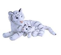 Wild Republic Mom And Baby Tigre Bianca, Peluche Animali, Peluche Mamma E Cucciolo, Regalo Per Bambini, Imbottitura Realizzata Partendo Da Bottiglie Riciclate, 38 cm
