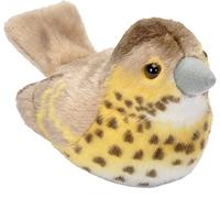 Wild Republic 19497 Uccello Tordo Bottaccio di Peluche, Giocattolo con Canto Realistico, Birds with Sound, 13cm