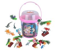 Wild Republic Adventure Bucket Sirena, Secchielli con Set per Giocare Sirena, Animali di Plastica, Regali per Bambini, Perfetti per Il Gioco Interattivo