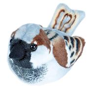 Wild Republic Audubon Bird, Passero domestico con autentico suono d'uccello, peluche, giocattolo per uccelli per bambini e birdwatcher, 18 cm