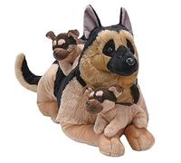 Wild Republic Cuddlekins Jumbo Mamma e Cuccioli Pastore Tedesco, Animale di Peluche, 76 cm, Giocattolo di Peluche, Riempimento di Bottiglie d'Acqua Riciclate Filate