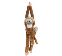 Wild Republic- Hanging Monkey with Baby Tamarino Scoiattolo Animale, Colore Scimmia, 20 Inches, 15264