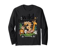 Wild Safari 3rd Birthday Adventure for Little Explorer Maglia a Manica