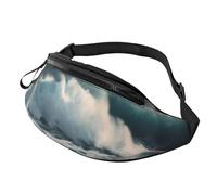 Wild Seas Marsupio da donna e uomo, alla moda, regolabile, per allenamento, corsa, viaggi, stile casual, Mari Selvaggi, Taglia unica