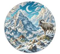 Wild Sheep Climbing Cliff 1000 Pezzi Jigsaw Puzzle Adulti Art Puzzle Rotondo Idea Regalo Per Bambini Decompressione E Regalo Per Adulti E Bambini Da 14 Anni E Più Stampa Di Alta Qualità 1000pcs (67.5x