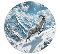 Wild Sheep Climbing Cliff 1000 Pezzi Puzzle Grande Adulti Art Round Jigsaw Puzzle Creativo Per Bambini Decompressione E Regalo Per Adulti E Bambini Stampa Di Alta Qualità 1000pcs (67.5x67.5cm)