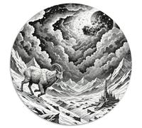 Wild Sheep Climbing Cliff 1000 Pezzi Puzzle Grande Adulti Art Round Jigsaw Puzzle Idea Regalo Donna Per Adulti E Bambini Stampa Di Alta Qualità 1000pcs (67.5x67.5cm)