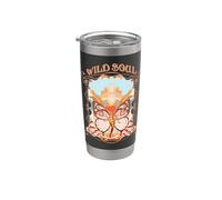 Wild Soul Farfalla Mistico Retro Art Bicchiere termico in acciaio inox doppia parete