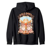 Wild Soul Farfalla Mistico Retro Art Felpa con Cappuccio