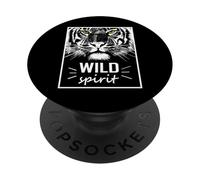 Wild Spirit Tiger Quotes Summer Illustration Graphic Design PopSockets PopGrip Adesivo