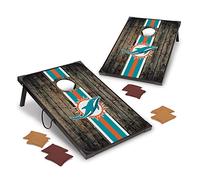 Wild Sports NFL Miami Dolphins - Set di cornhole deluxe in MDF con angoli e grembiuli, colore della squadra