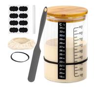 Wild Starter Container, barattolo di fermentazione riutilizzabile, kit di cottura multifunzione, chiusura ermetica, marcature di misurazione, per la produzione di pane domestico e la cottura