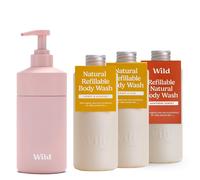 Wild Starter kit per bagnoschiuma naturale ricaricabile - Include una custodia i