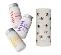 Wild Starter Pack Antitraspirante Roll On | Astuccio Api | 3 Ricariche | Protezione 72 ore | 90% naturale | Honey & Cactus Flower, Coconut & Vanilla, Vanilla Bean & Buttercream | Pelli sensibili