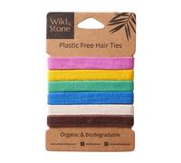 Wild & Stone | Confezione da 6 | Elastici per capelli 100% biodegradabili e privi di plastica | 100% cotone biologico e gomma naturale di origine vegetale | Fermacoda che non lascia pieghe