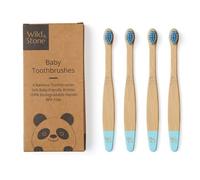Wild & Stone Spazzolino da denti in bambù per bambini, confezione da 4, setole morbide vegane, senza BPA, manico in bambù MOSO certificato FSC