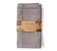 Wild & Stone Strofinacci da cucina in cotone biologico, trama a spina di pesce, set di 2 (grigio scuro)