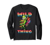 Wild Thing Divertente Alien Dancing Retro 80s Disco Groove Maglia a Manica