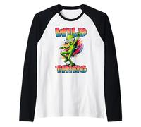 Wild Thing Divertente Alien Dancing Retro 80s Disco Groove Maglia con Maniche Raglan