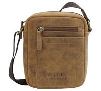 WILD THINGS ONLY !!! - Borsa a tracolla da uomo in pelle effetto rustico, piccola Borsa, Crossbody Bag, marrone