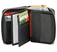WILD THINGS ONLY !!! Portafoglio da uomo in pelle, con molti scomparti, protezione RFID, A / alto / nero, 10 x 12,5 x 2,5 cm, Classico