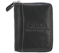 WILD THINGS ONLY !!! Portafoglio uomo vera pelle con protezione RFID - zip, porta carte capiente, elegante e resistente, confezione regalo
