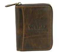 WILD THINGS ONLY !!! Portafoglio uomo vera pelle con protezione RFID - zip, porta carte capiente, elegante e resistente, confezione regalo