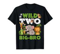 Wild Two Big Brother Zoo Birthday Safari Animali della Giungla Maglietta