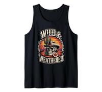Wild & Weathered Cowboy Skull Cactus Cactus Country Western Canotta