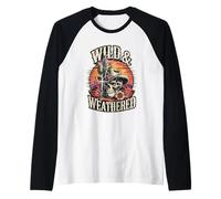 Wild & Weathered Cowboy Skull Cactus Cactus Country Western Maglia con Maniche Raglan